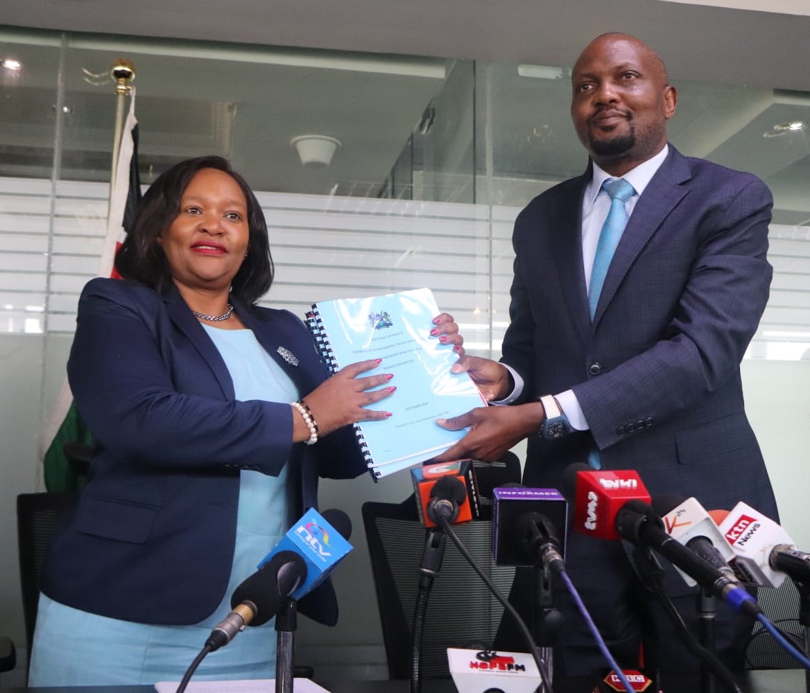 Outgoing CS Moses Kuria  hands over to incoming CS Rebecca Miano
