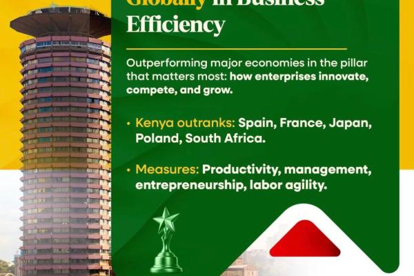 Kenya Ranks 38th Globally in Business Efficiency