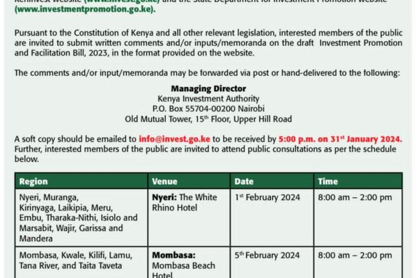 Investment Promotion and Facilitation Bill 2023