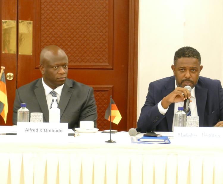 A business round table meeting with German investors