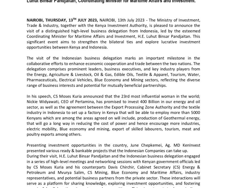 Indonesian Business Delegation