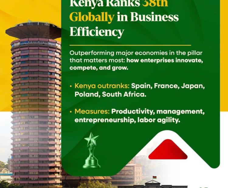 Kenya Ranks 38th Globally in Business Efficiency